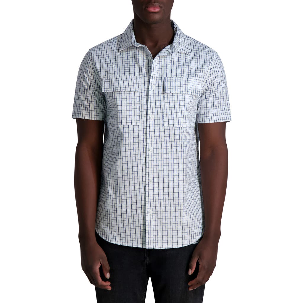 Karl Lagerfeld Paris Short Sleeve Cotton Button-up Shirt