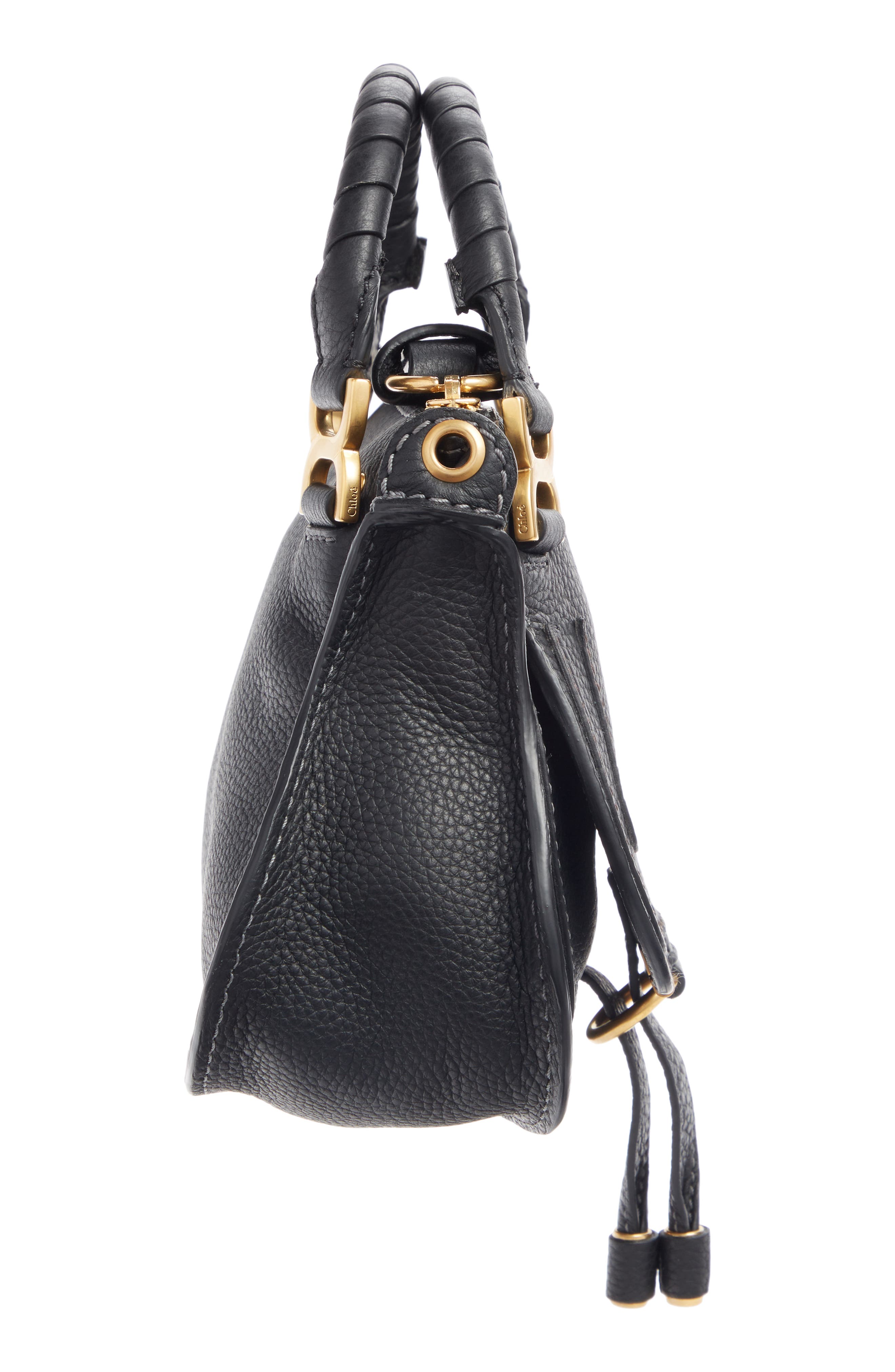 Mini Marcie Leather Crossbody Bag, Alternate, color, BLACK