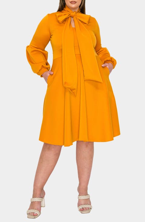 Bekah Long Sleeve Fit & Flare Dress (Plus)