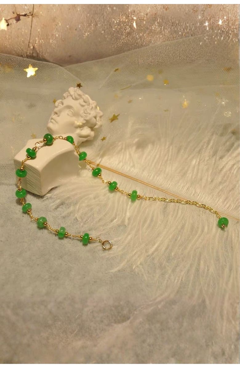 seree Jillian Jade Beaded Bracelet, Alternate, color, Green