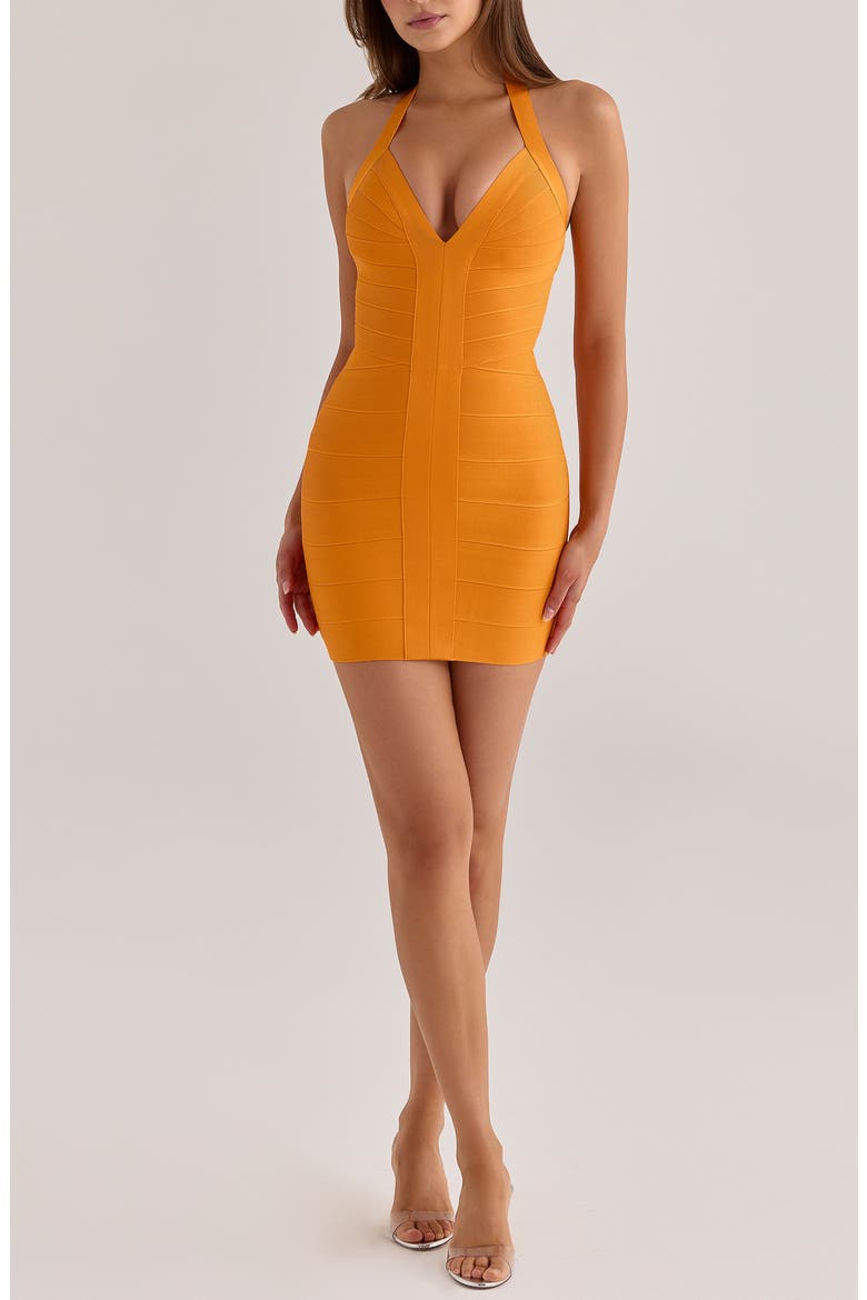 The Contour Halter Minidress, Main, color, TANGERINE