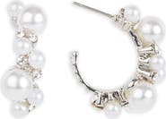 SAACHI Mixed Pearl & Crystal Hoop Earrings