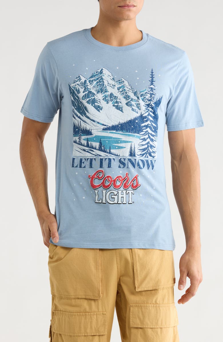 BREW CITY Coors<sup>®</sup> Let It Snow Graphic T-Shirt, Main, color, Light Blue