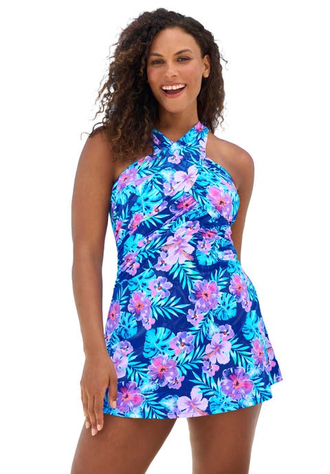 High Neck Wrap Swimdress