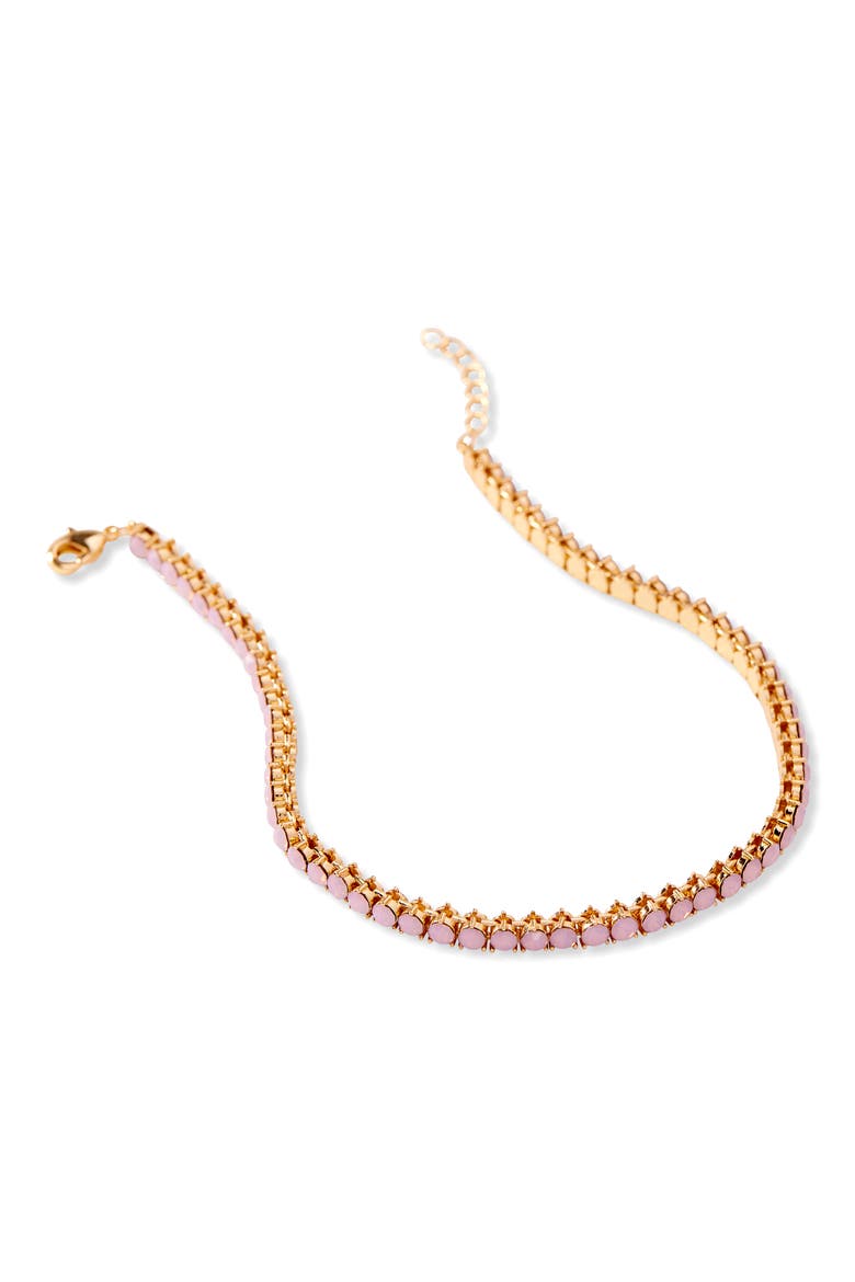 Isabella Cubic Zirconia Tennis Anklet, Alternate, color, GOLD