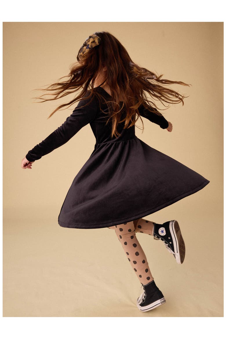 Velour Ballet Dress, Alternate, color, Jet Black