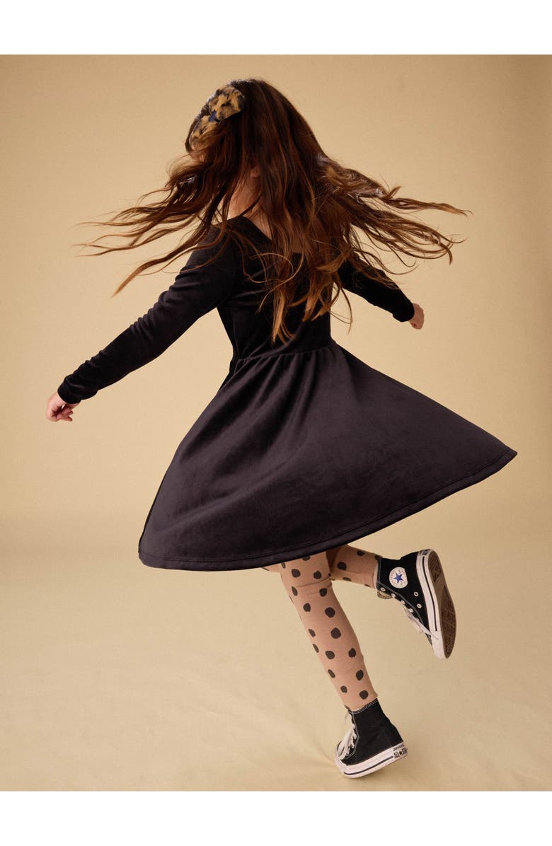 Tea Collection Velour Ballet Dress, Alternate, color, Jet Black