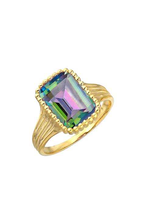 Peacock Rainbow Quartz Ring