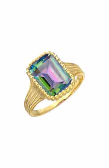 YS GEMS Peacock Rainbow Quartz Ring