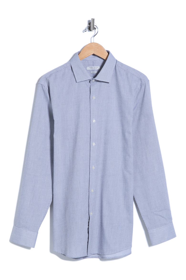 Parallel Textured Twill Button-Up Shirt, Main, color, ONYX