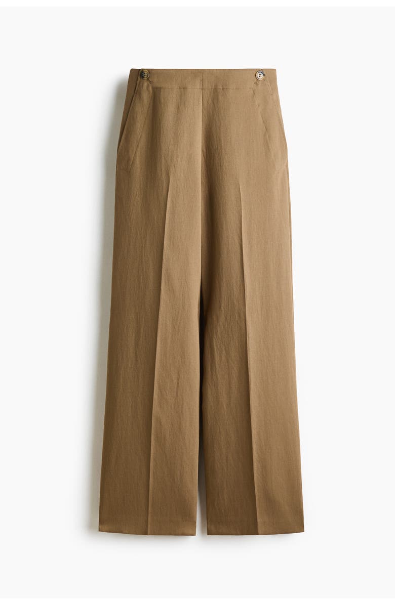 H&M Tailored Twill Trousers, Main, color, Dark Beige
