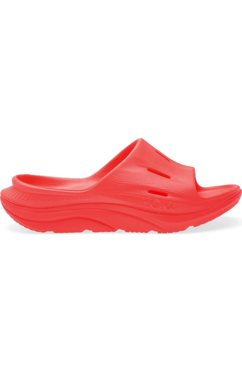 HOKA Ora Recovery Slide 3 Sandal, Alternate, color, Neon Flame / Neon Flame