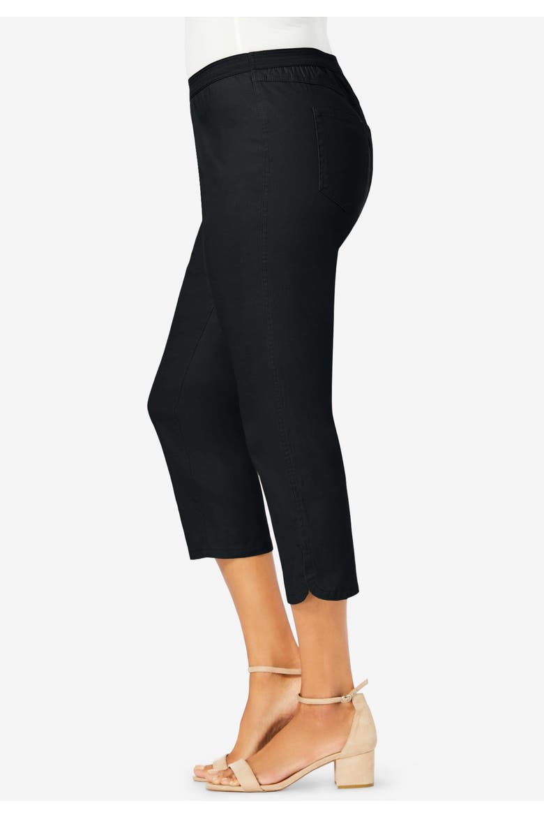 Stretch Denim Crop Jeggings, Alternate, color, BLACK