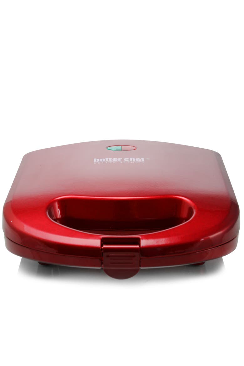 Panini Press Sandwich Maker and Grill, Alternate, color, Red
