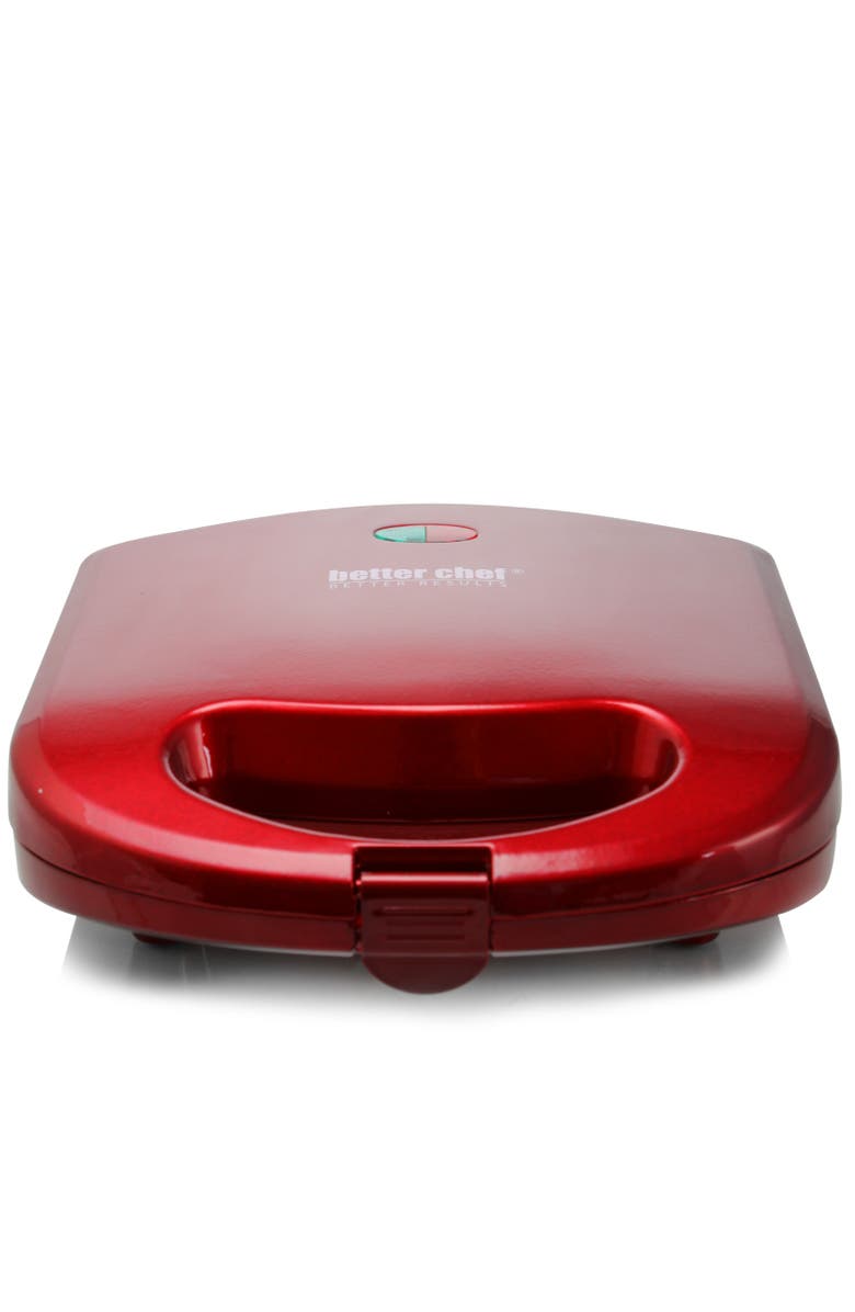 Better Chef Panini Press Sandwich Maker and Grill, Alternate, color, Red