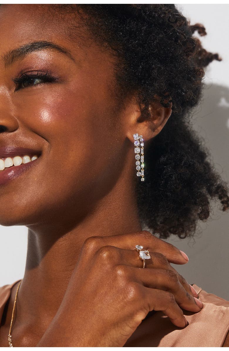 Nadri A La Carte Double Linear Earrings, Alternate, color, Gold