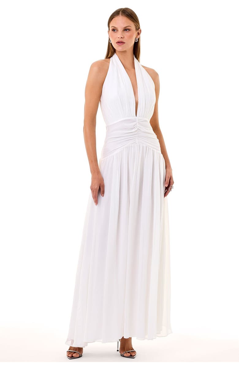 NICHOLAS Arella Halter Neck Dress, Alternate, color, Ivory