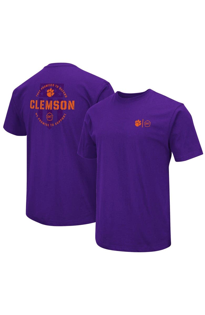 COLOSSEUM Men's Colosseum Purple Clemson Tigers OHT Military Appreciation T-Shirt, Main, color,