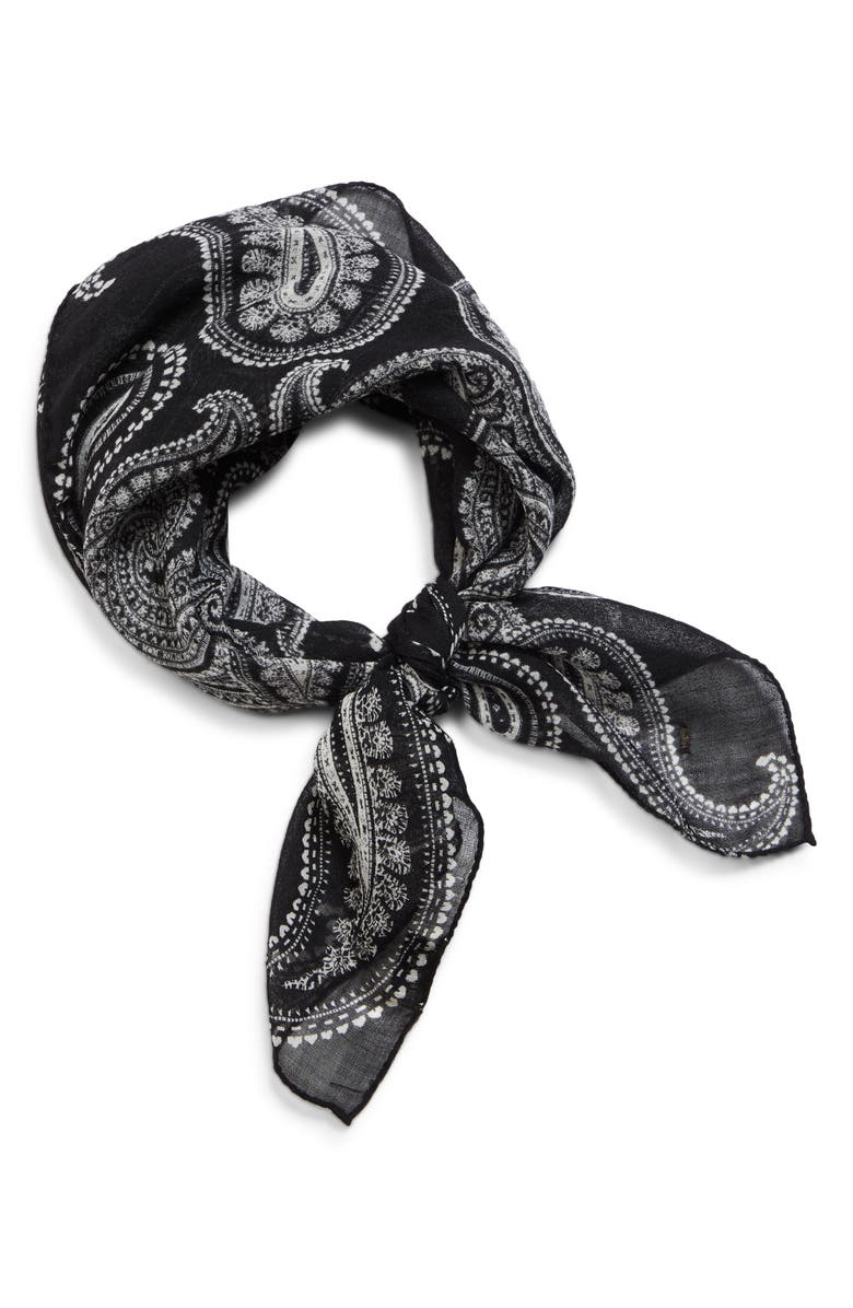 Saint Laurent Bandana Paisley Wool Scarf, Alternate, color,
