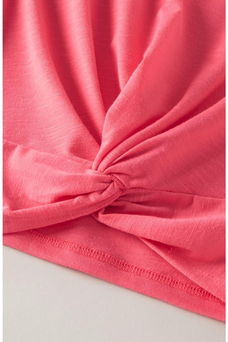 Kids' Twist Front T-Shirt, Alternate, color, PINK CAMELIA