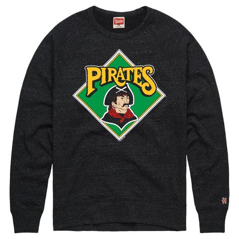 Men's Homage Charcoal Pittsburgh Pirates Cooperstown Collection Raglan Tri-Blend Sweatshirt