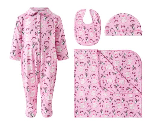 Rachel Riley Eloise Candy Babygro Gift Set In Pink