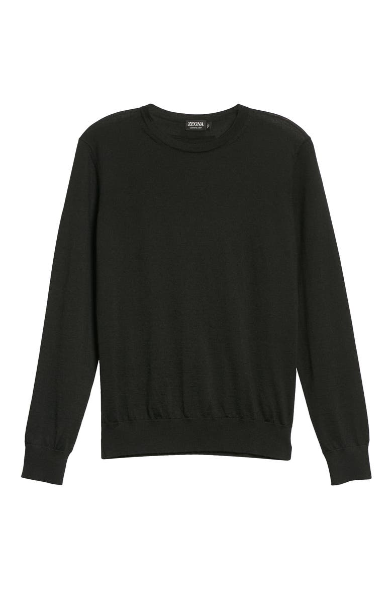 Men's Cashseta Cashmere & Silk Sweater, Alternate, color, BLACK