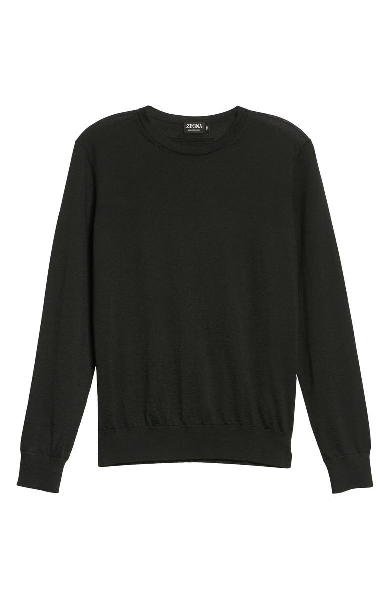 ZEGNA Men's Cashseta Cashmere & Silk Sweater, Alternate, color, Black