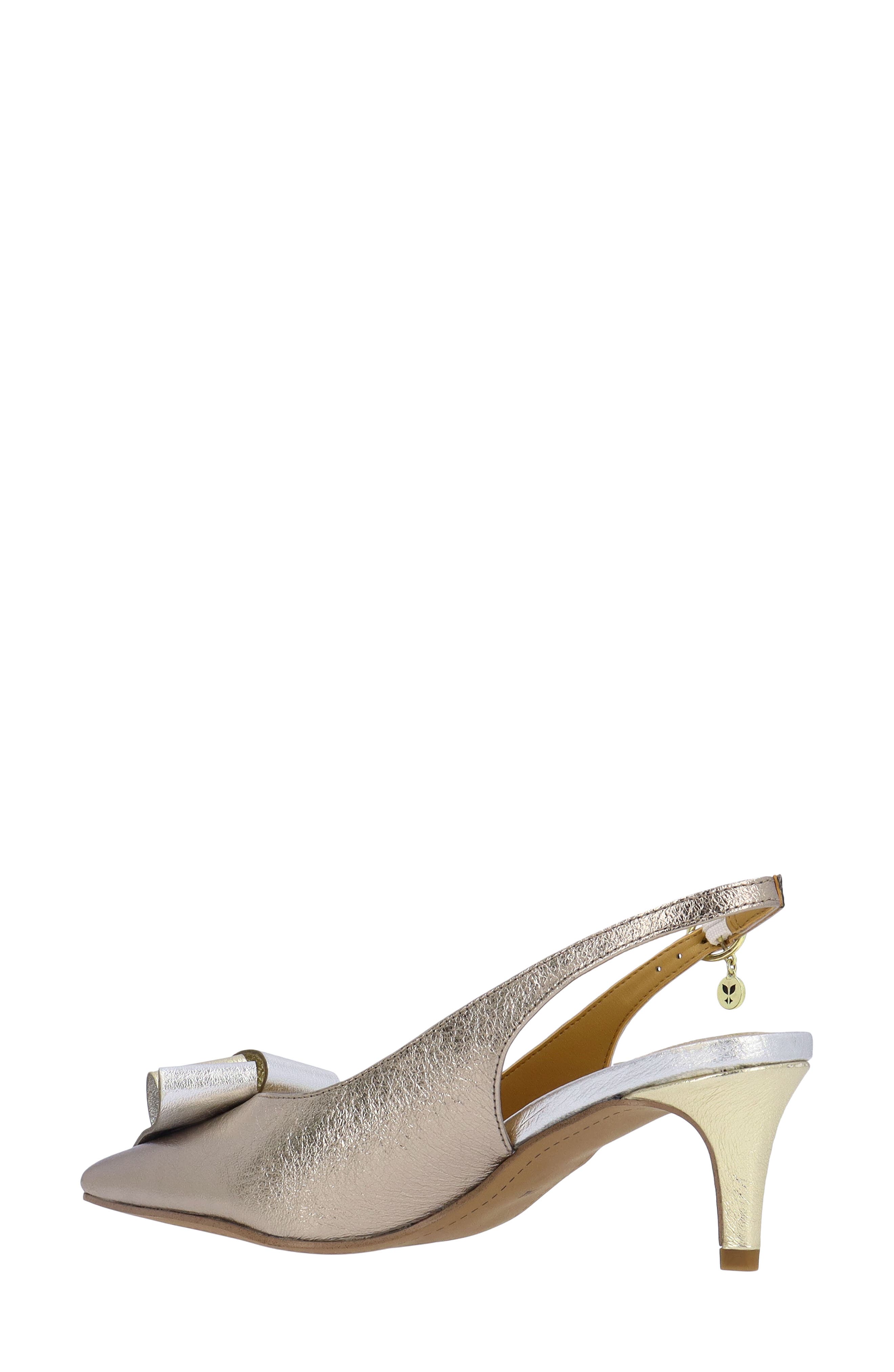 Delara Pointed Toe Slingback Pump, Alternate, color, TAUPE/ GOLD/ SILVER