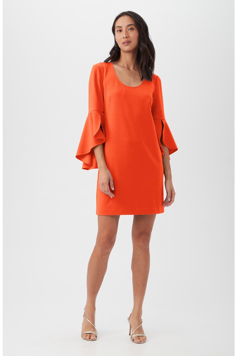 Barbette Ruffle Sleeve Shift Dress, Alternate, color, FERRY RED