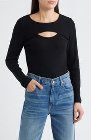 CITY BLUES Cutout Rib Top