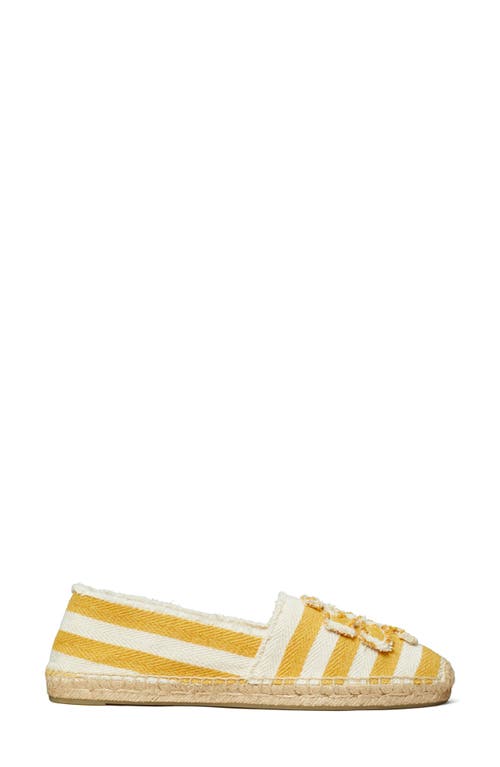 Tory Burch Fray Stripe Espadrille Flat In Citrus
