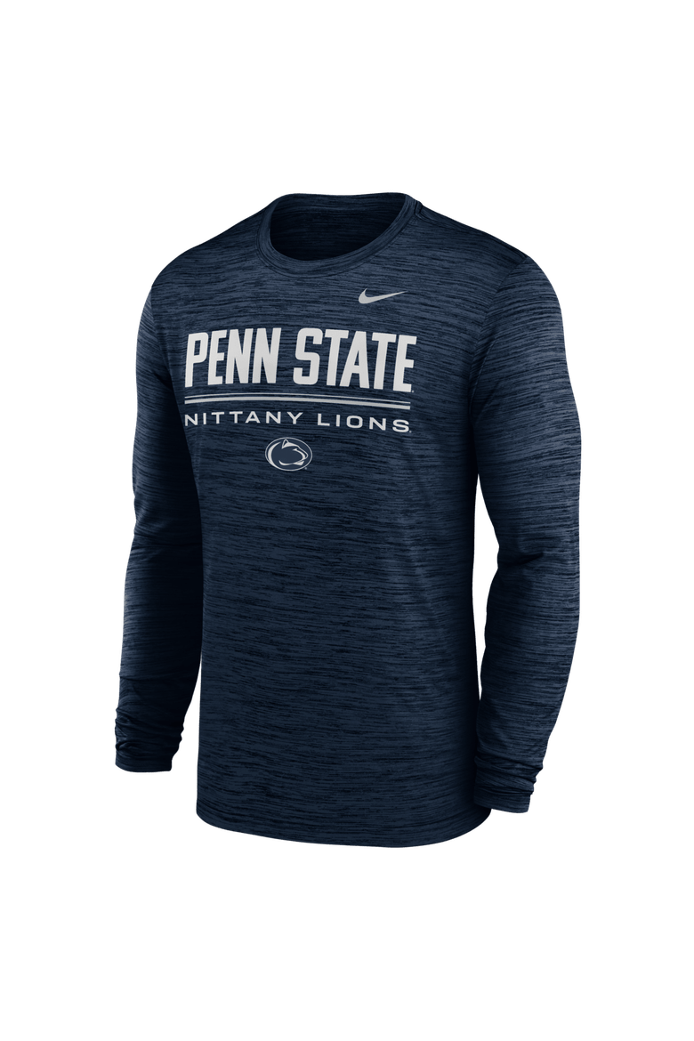 Men's Nike Navy Penn State Nittany Lions Sideline Velocity Dri-FIT Long Sleeve T-Shirt, Alternate, color, Navy