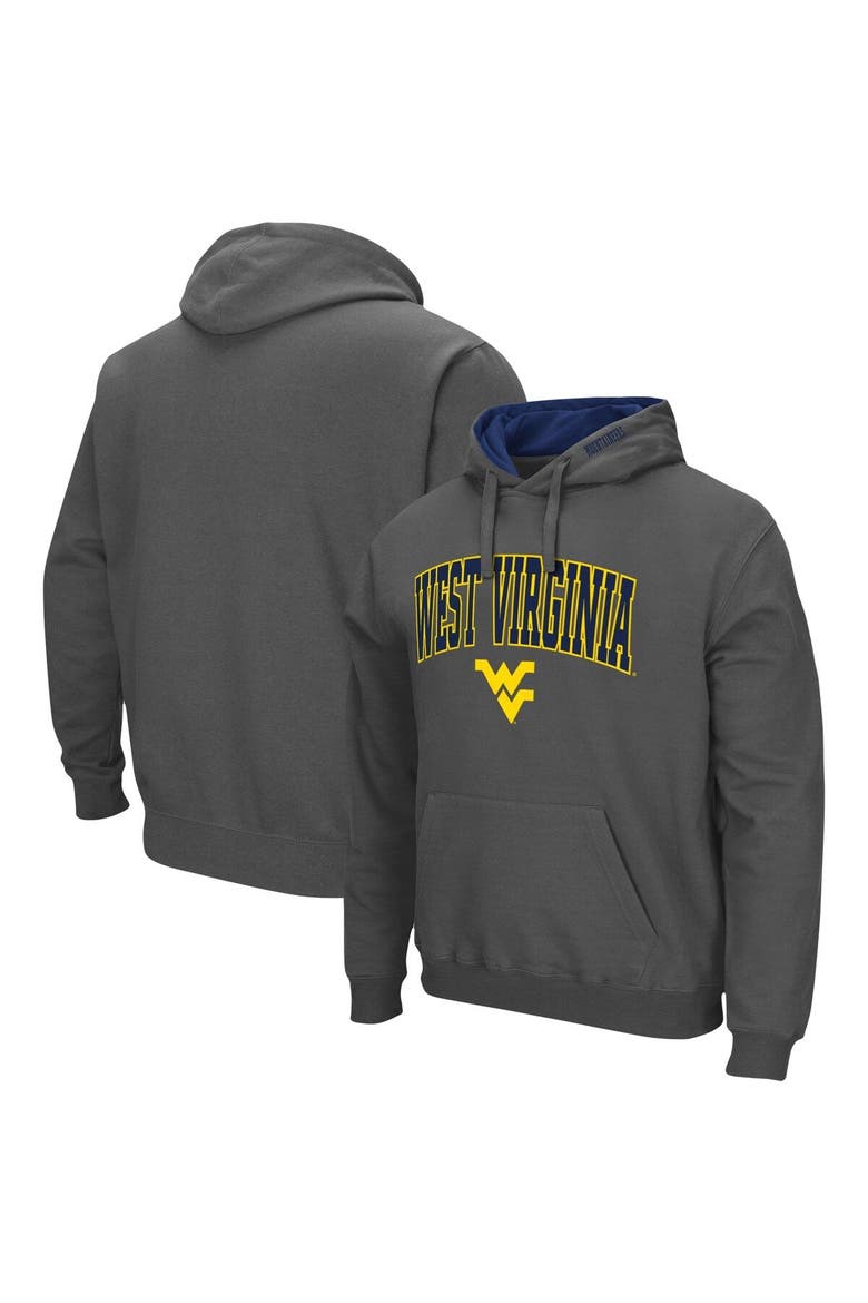 Men's Colosseum Charcoal West Virginia Mountaineers Arch & Logo 3.0 Pullover Hoodie, Main, color, Charcoal