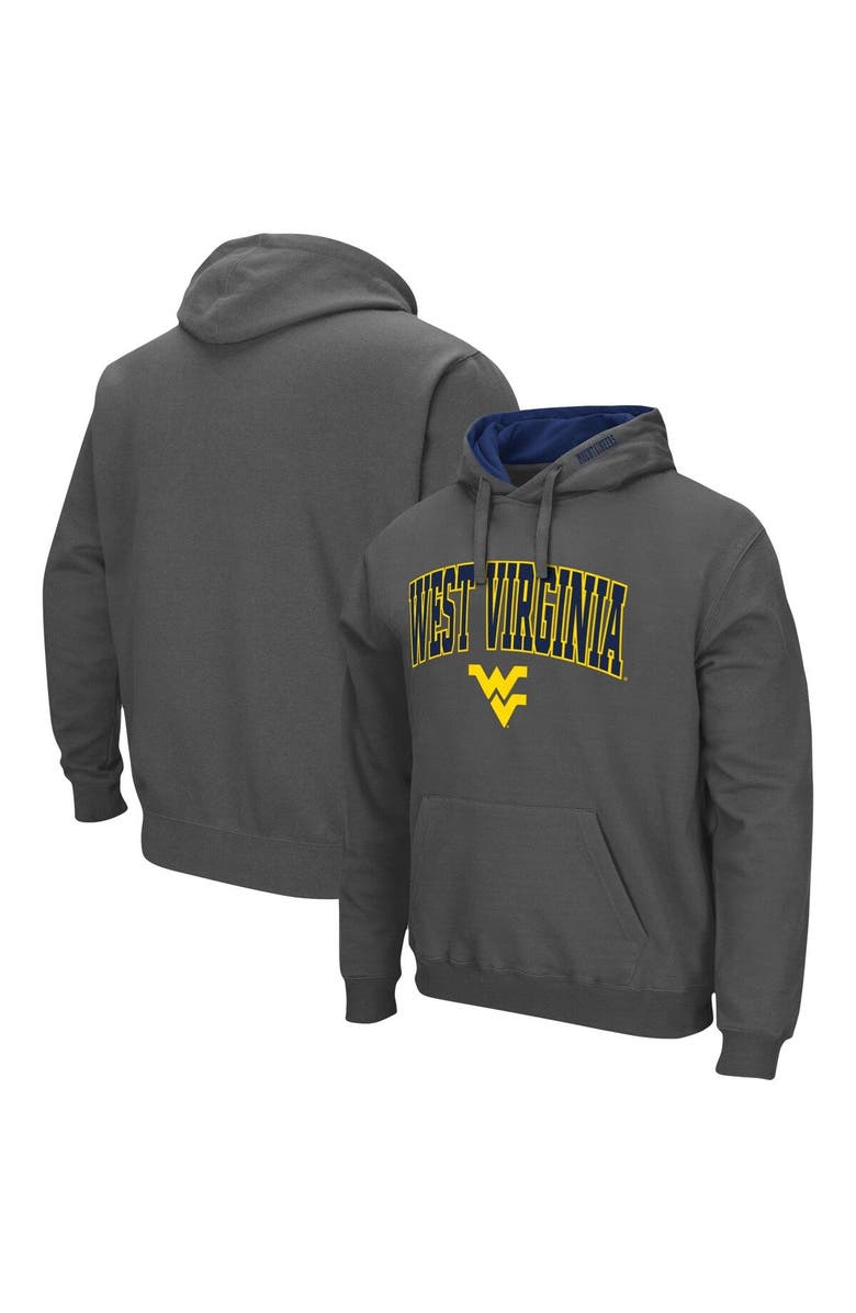 COLOSSEUM Men's Colosseum Charcoal West Virginia Mountaineers Arch & Logo 3.0 Pullover Hoodie, Main, color, Charcoal