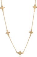 SUZY LEVIAN Cubic Zirconia Flower Station Necklace