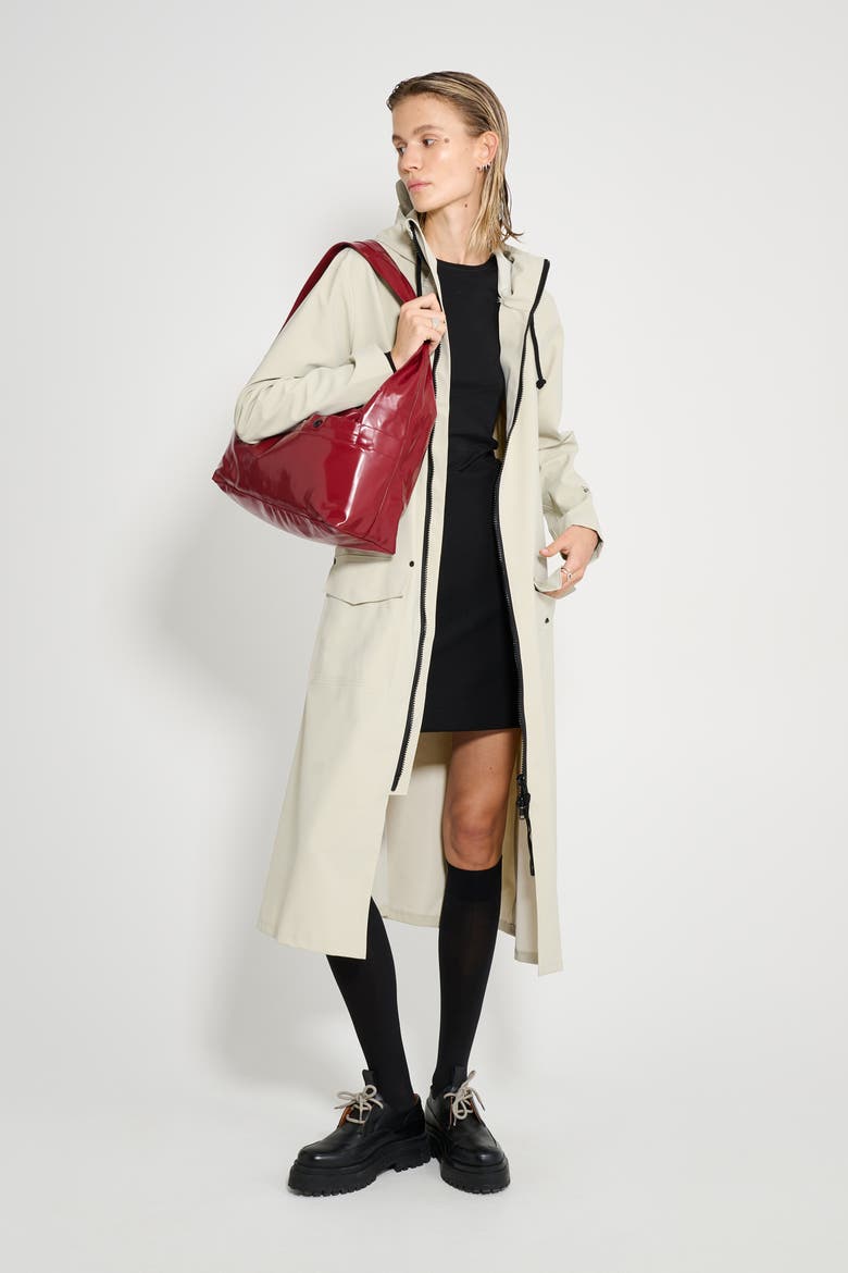 Mosebacke Long Patch Matte Raincoat, Alternate, color, Pelican