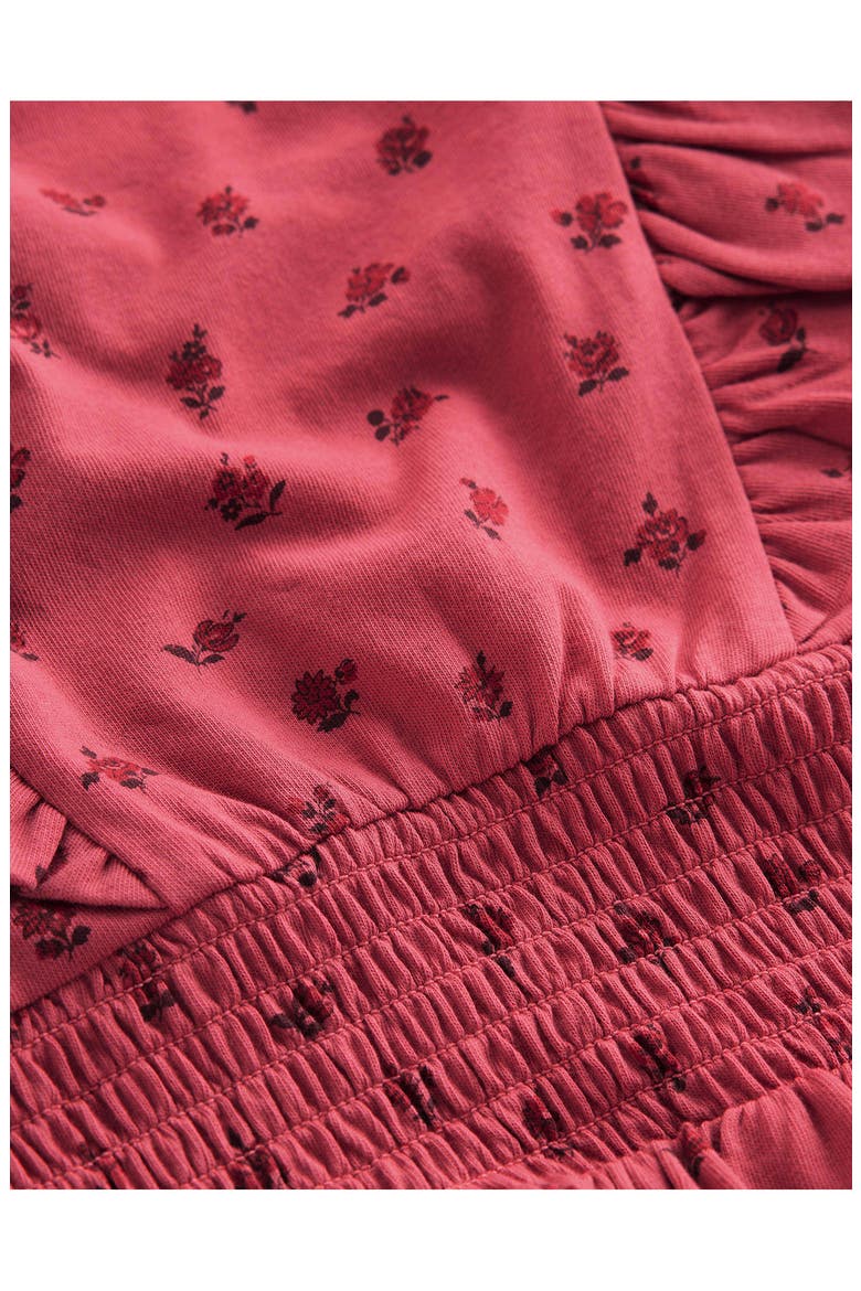 Kids' Shirred Waist Jersey Dress, Alternate, color, PINK BUD FLORAL