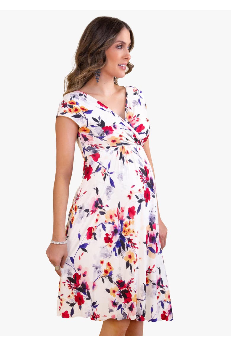 Alessandra Maternity Dress, Alternate, color, Mystic Bloom