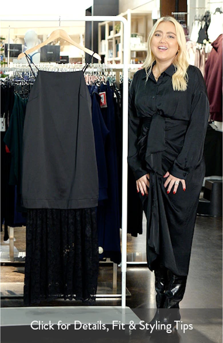 Lace Hem Mixed Media Dress, sales video thumbnail