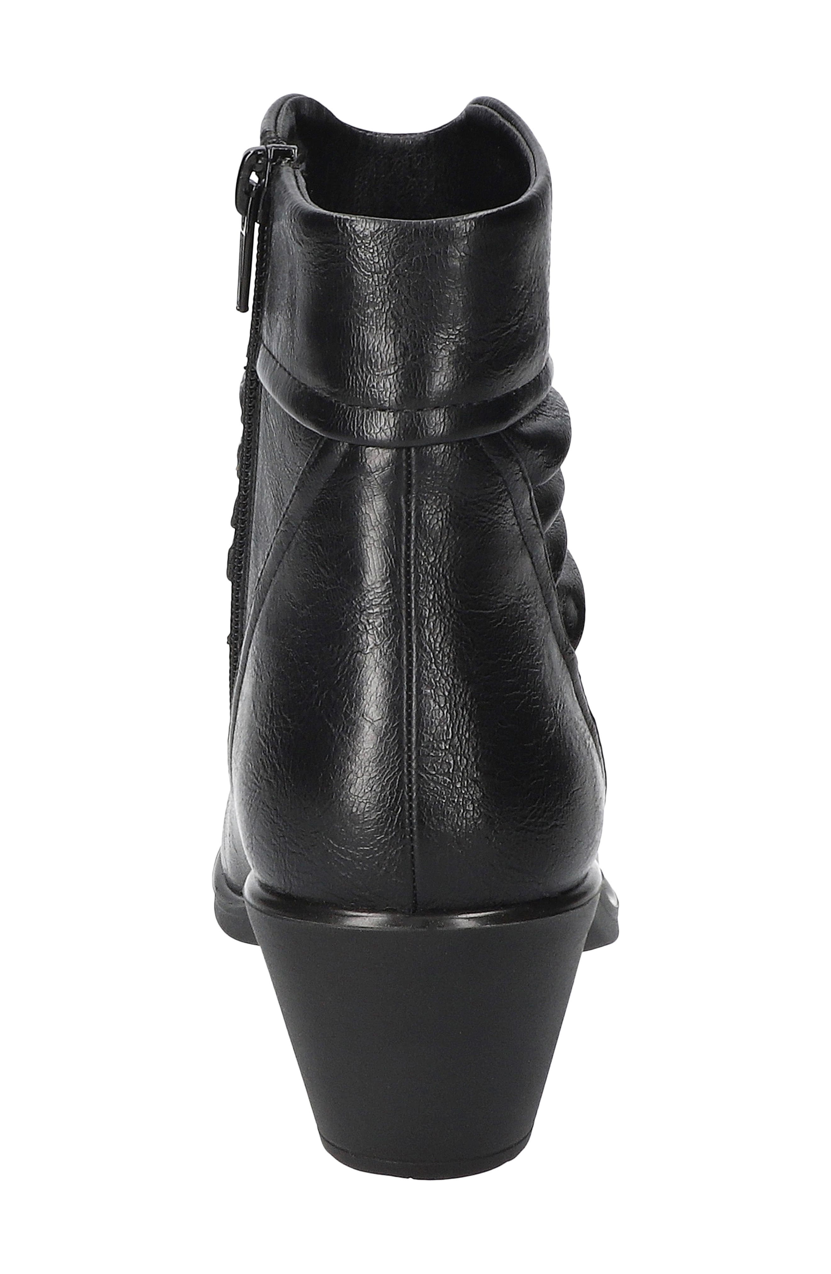 Bess Faux Leather Bootie, Alternate, color, BLACK