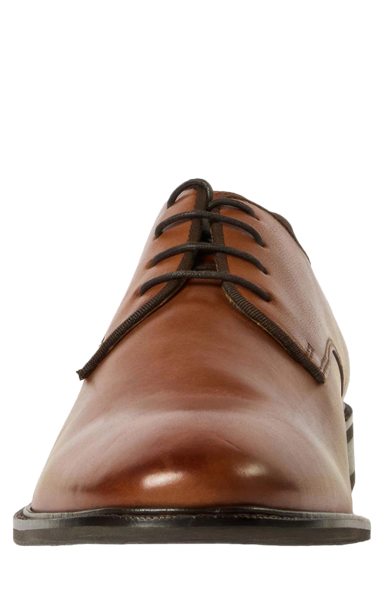 Arturo Plain Toe Derby, Alternate, color, COGNAC LEATHER