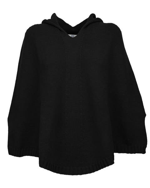 Pure Cashmere Hooded Poncho