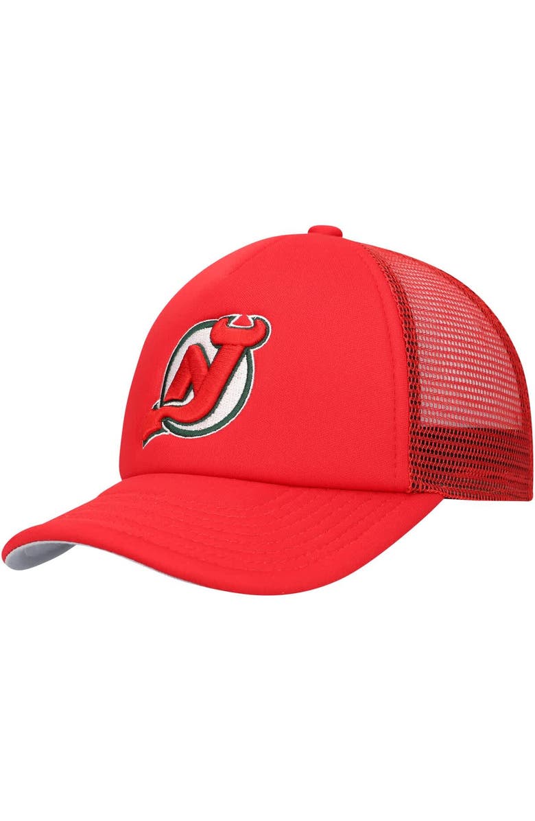 Mitchell & Ness Youth Mitchell & Ness Red New Jersey Devils Core Trucker Adjustable Hat, Main, color,