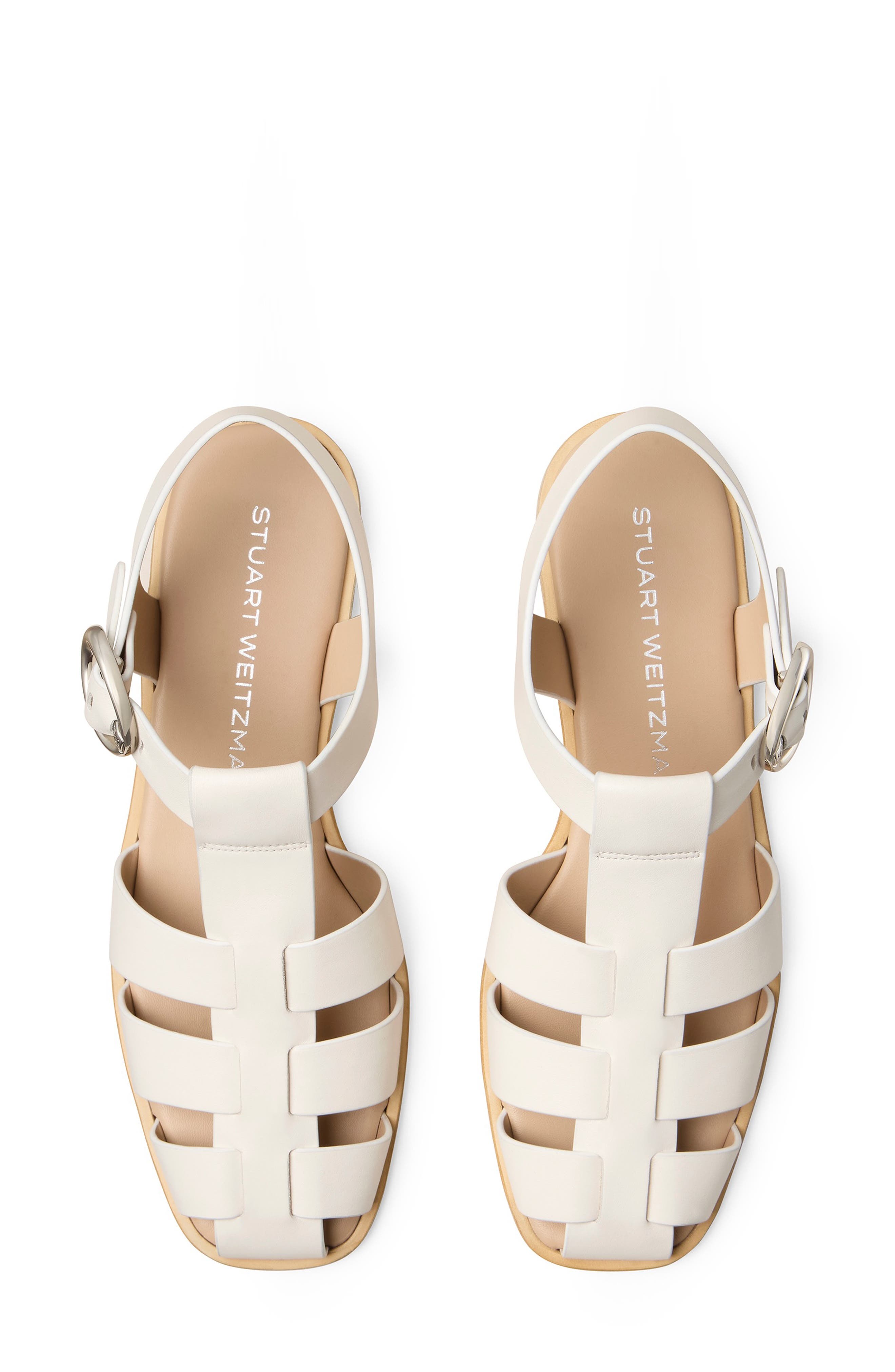 Stuart Weitzman Villa Fisherman Sandal, Alternate, color, Cream