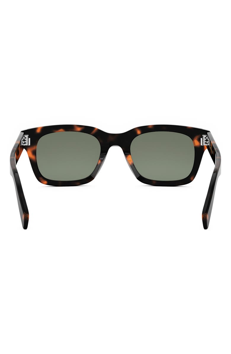CELINE Bold 3 Dots 50mm Square Sunglasses, Alternate, color, Dark Havana / Green