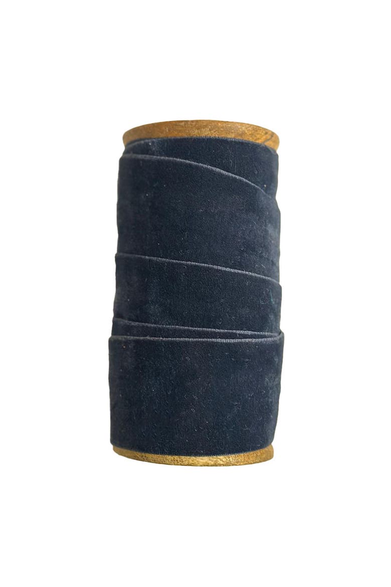 Wide Hand Dyed Velvet Ribbon Dark Blue, Alternate, color, Dark Blue