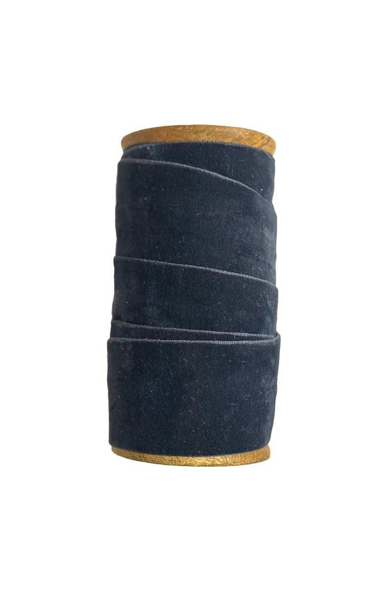 CG Hunter Wide Hand Dyed Velvet Ribbon Dark Blue, Alternate, color, Dark Blue