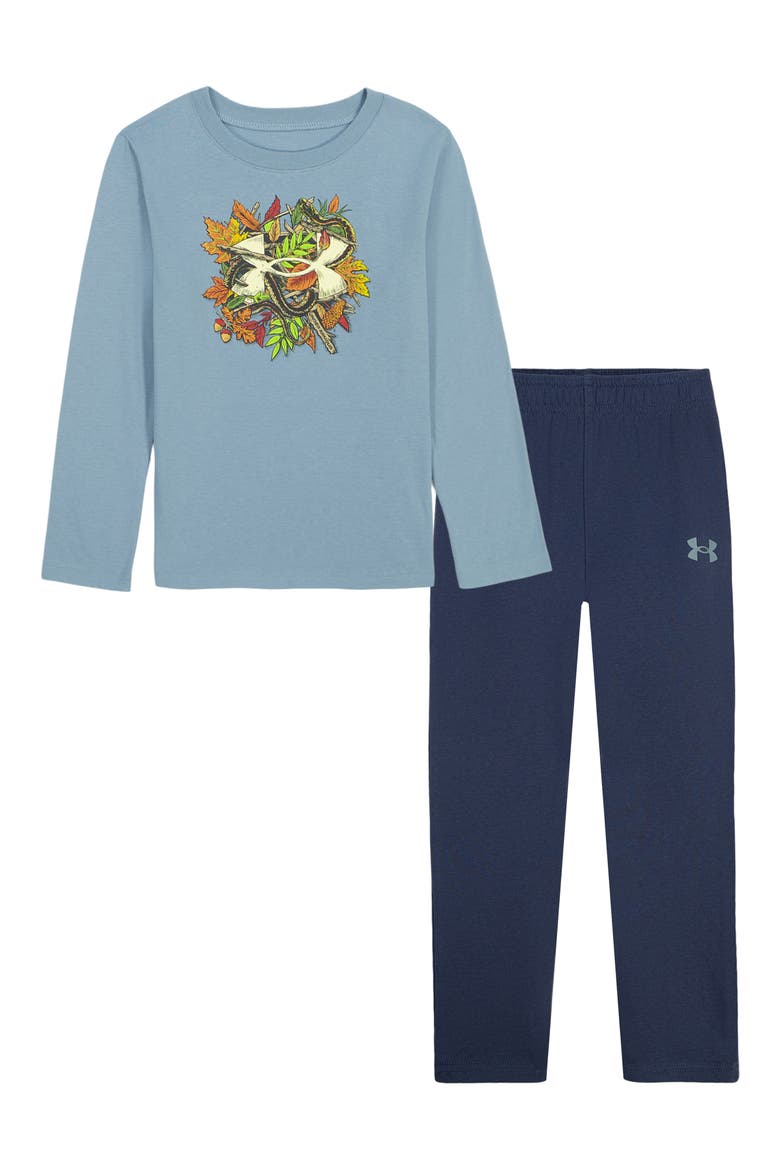Kids' Snake Long Sleeve T-Shirt & Fleece Pants Set, Main, color, BLUE WIND