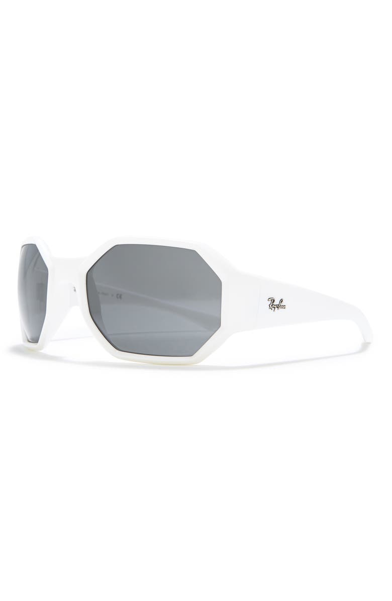 Ray-Ban 59mm Wrap Sunglasses, Alternate, color, White